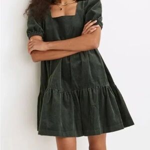 Dark Green Corduroy Dress
